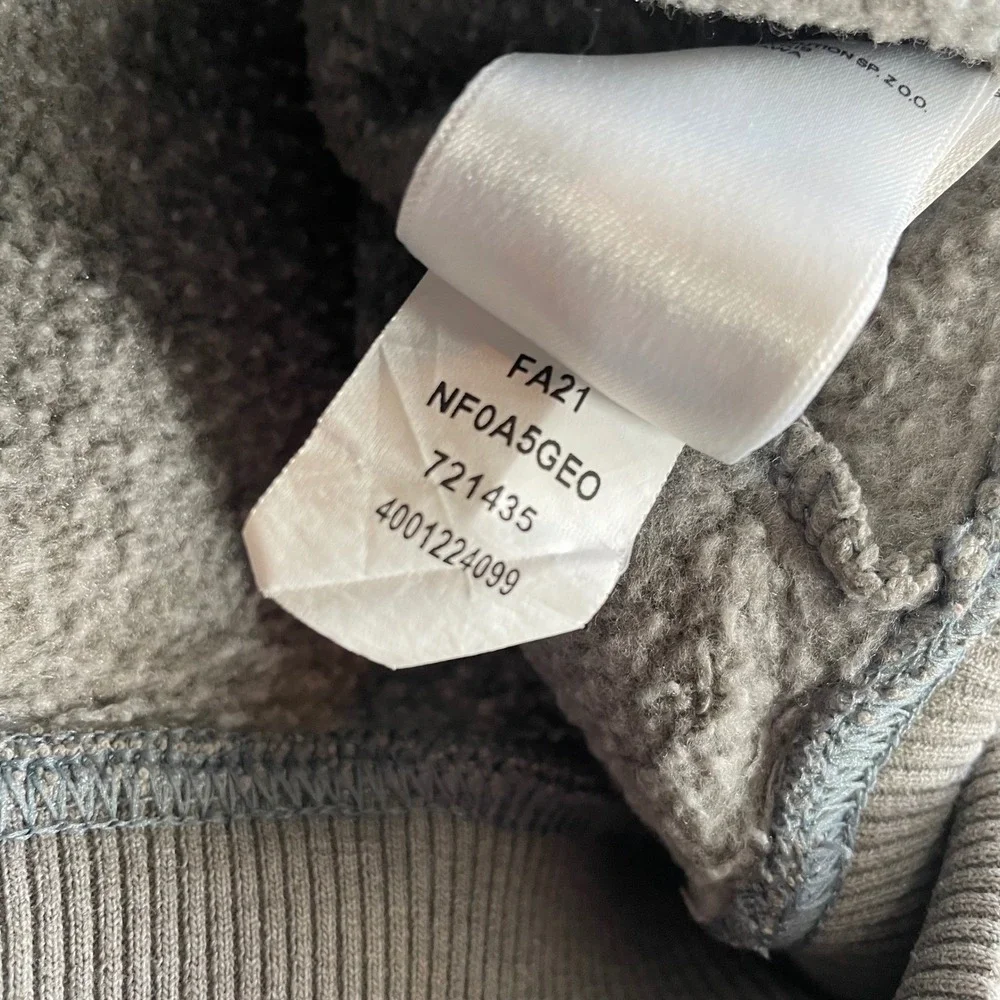 North Face Hoodie Mens‎ Medium Sweatshirt Glitch Logo Fleece Pullover Gray
